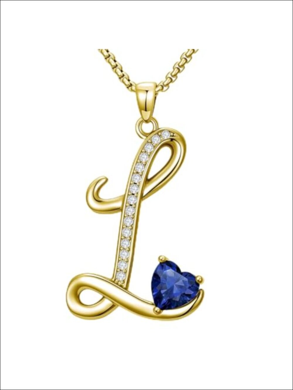 18k Gold Plated Initial Pendant Necklace Women Birthstone Jewelry